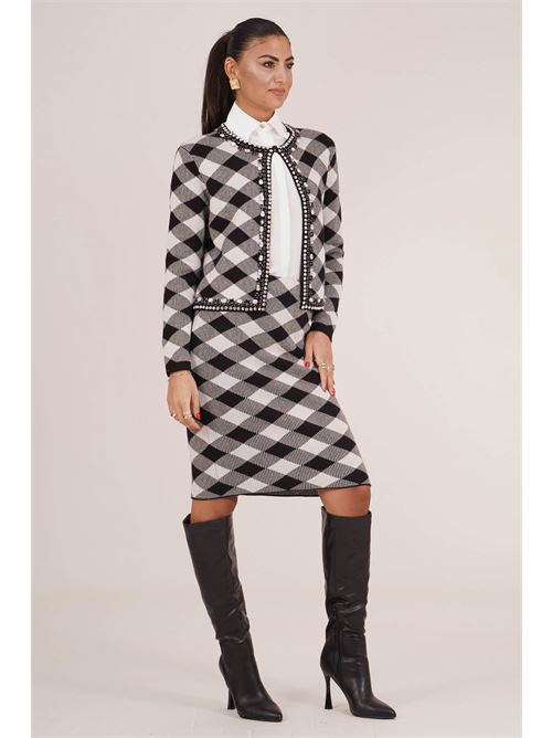 Cardigan in misto cashmere Love To Love by Gai Mattiolo | LT698NERO/PANNA